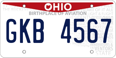 OH license plate GKB4567