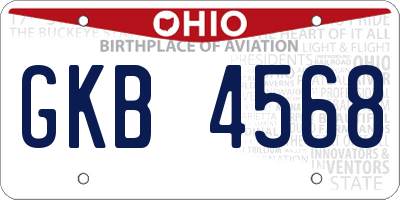 OH license plate GKB4568