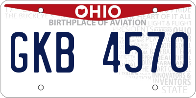 OH license plate GKB4570