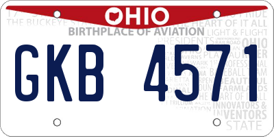 OH license plate GKB4571