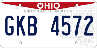 OH license plate GKB4572