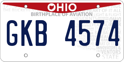 OH license plate GKB4574