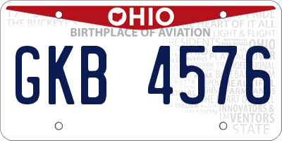 OH license plate GKB4576