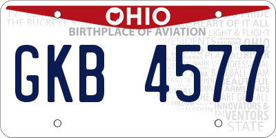 OH license plate GKB4577