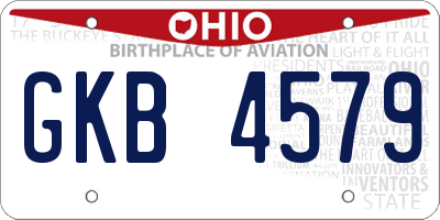 OH license plate GKB4579