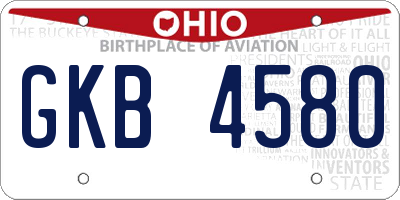 OH license plate GKB4580