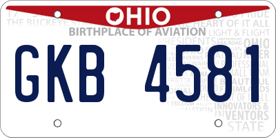 OH license plate GKB4581