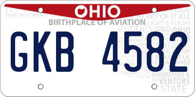 OH license plate GKB4582