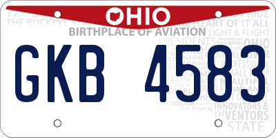 OH license plate GKB4583