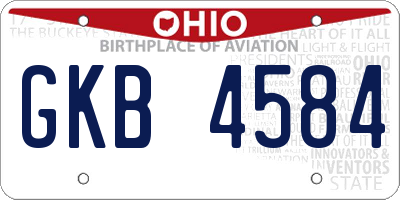 OH license plate GKB4584