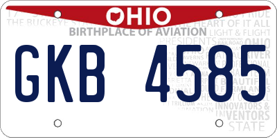 OH license plate GKB4585