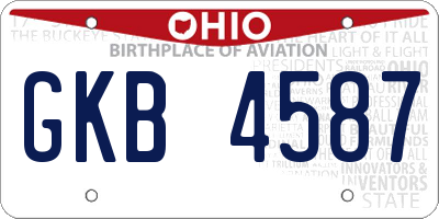 OH license plate GKB4587