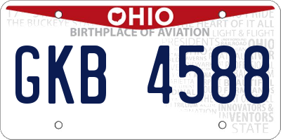 OH license plate GKB4588