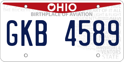 OH license plate GKB4589
