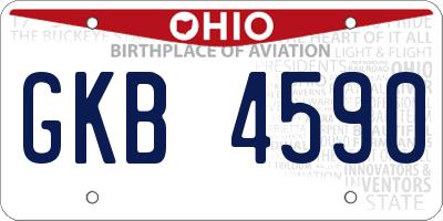 OH license plate GKB4590