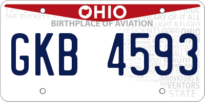 OH license plate GKB4593