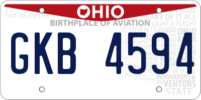 OH license plate GKB4594