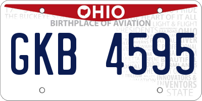 OH license plate GKB4595