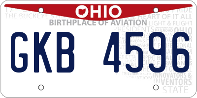 OH license plate GKB4596
