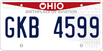 OH license plate GKB4599