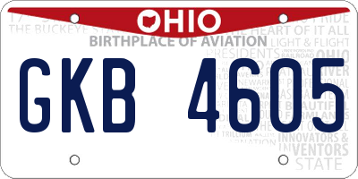 OH license plate GKB4605