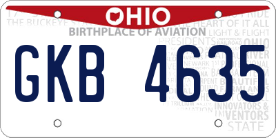 OH license plate GKB4635