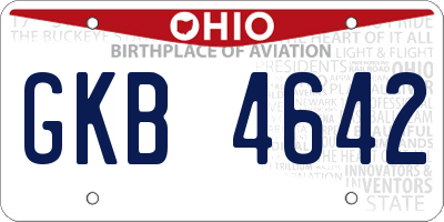 OH license plate GKB4642