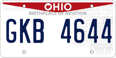 OH license plate GKB4644