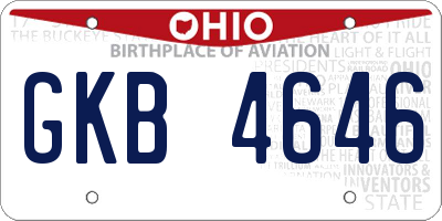 OH license plate GKB4646