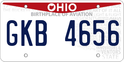 OH license plate GKB4656