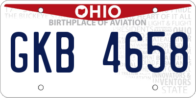 OH license plate GKB4658