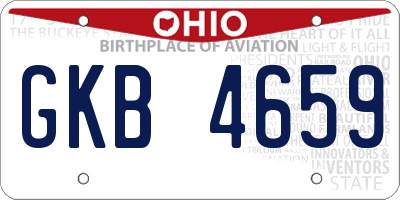 OH license plate GKB4659