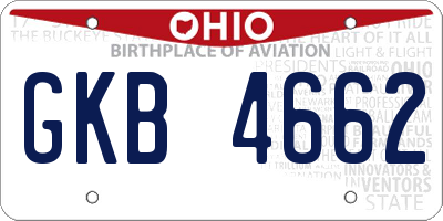 OH license plate GKB4662