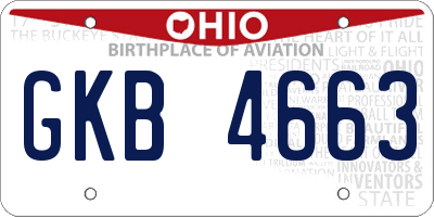 OH license plate GKB4663