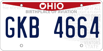 OH license plate GKB4664