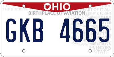 OH license plate GKB4665