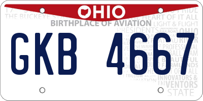 OH license plate GKB4667