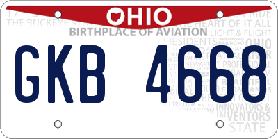 OH license plate GKB4668