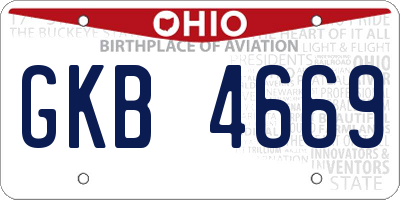 OH license plate GKB4669