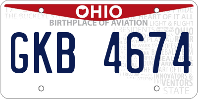 OH license plate GKB4674