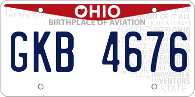 OH license plate GKB4676
