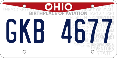 OH license plate GKB4677