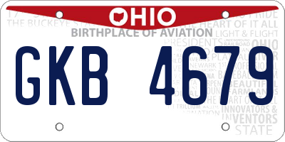 OH license plate GKB4679