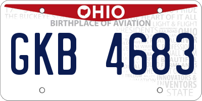 OH license plate GKB4683