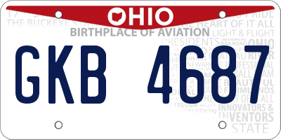 OH license plate GKB4687