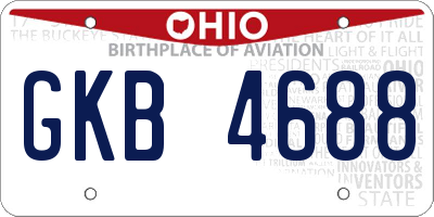 OH license plate GKB4688
