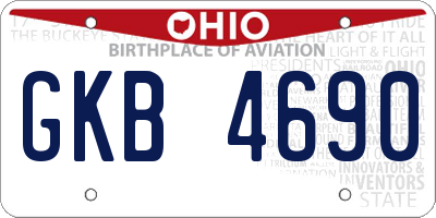 OH license plate GKB4690