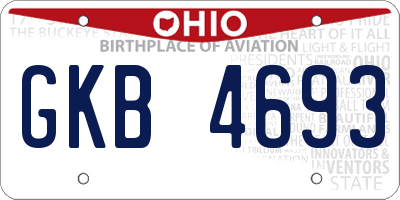 OH license plate GKB4693