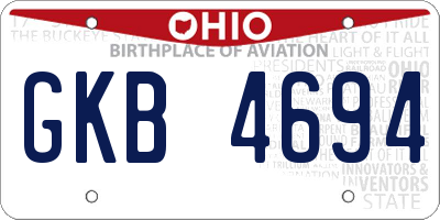 OH license plate GKB4694