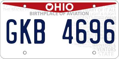 OH license plate GKB4696